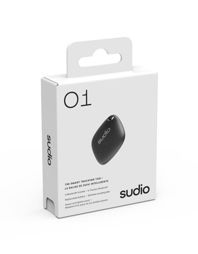 The Smart Tracking Tag Sudio O1 Black (Works with Apple Find My) 經典黑